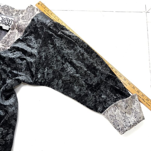 Donna Jessica Art To Wear Gray Velvet Lagenlook Victorian Style Jacket 90’s Vint - Picture 15 of 15